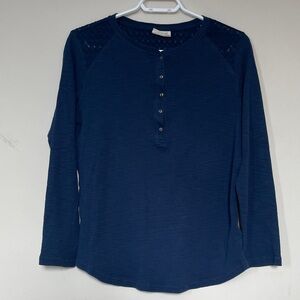 Bleu Gray Navy Long Sleeve Top